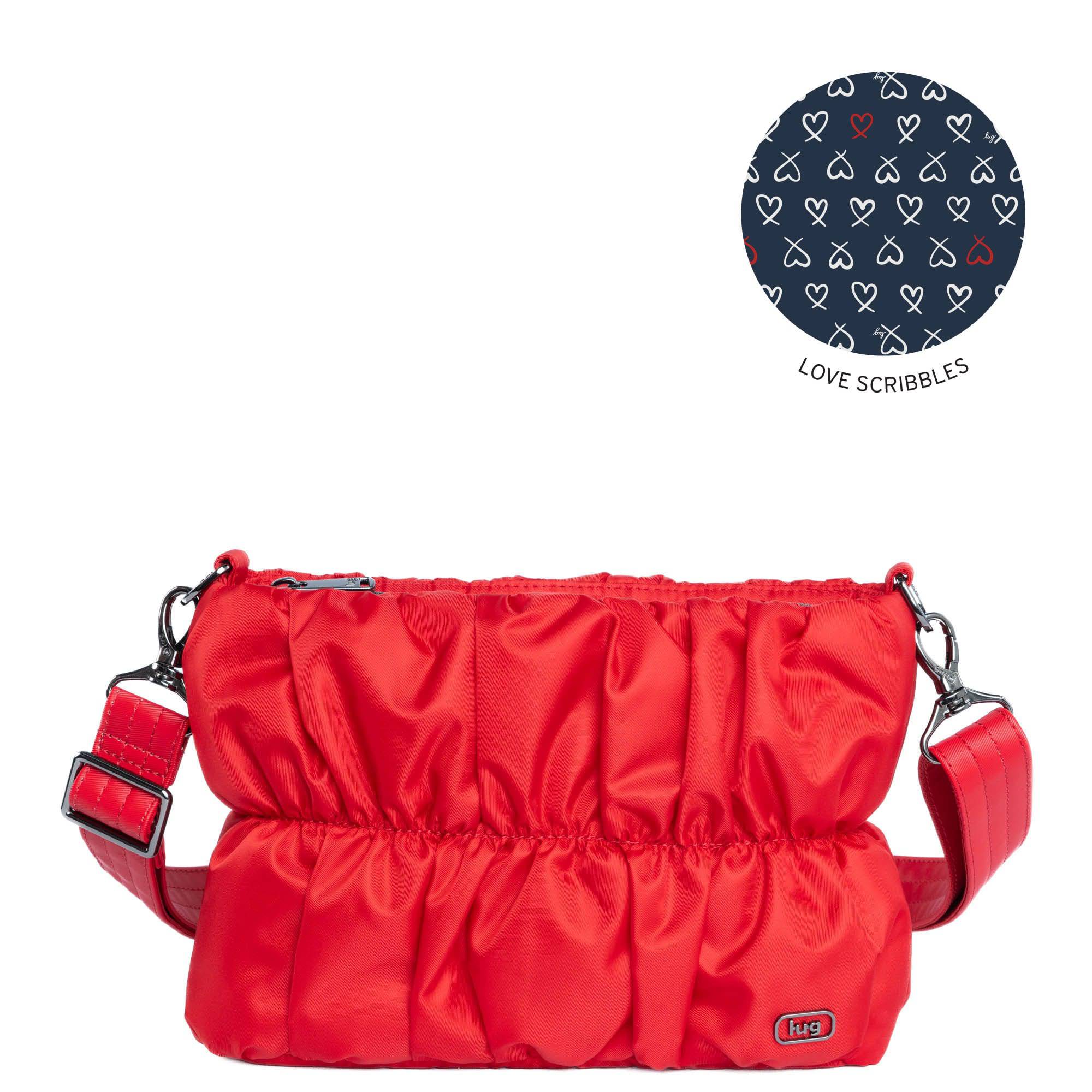 Flounce Ruched Crossbody Bag - POPPY RED - Flounce_PoppyRed